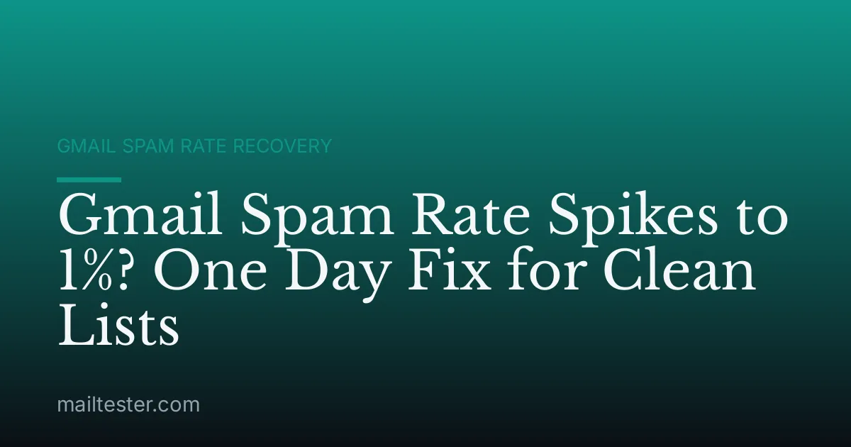 Gmail Spam Rate Spikes to 1%? One Day Fix for Clean Lists