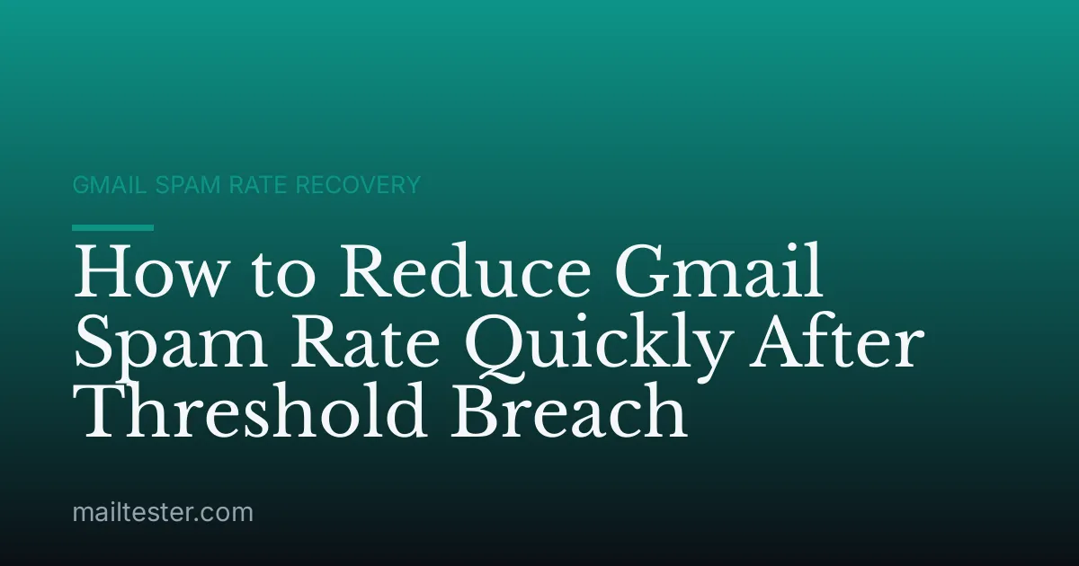 How to Reduce Gmail Spam Rate Quickly After Threshold Breach