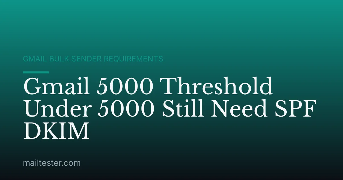 Gmail 5000 Threshold Under 5000 Still Need SPF DKIM