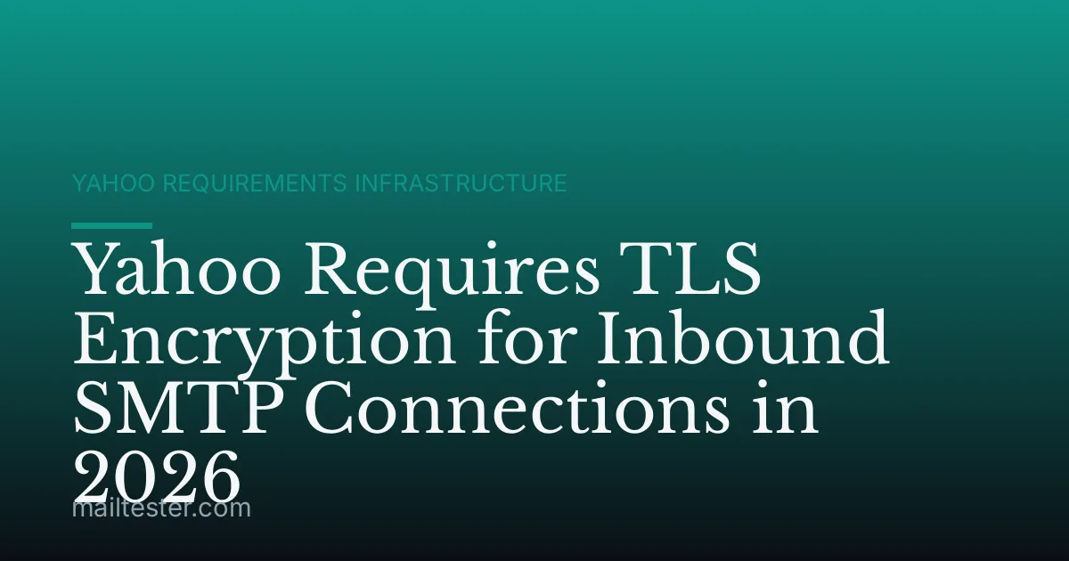 Yahoo Requires TLS Encryption for Inbound SMTP Connections in 2026