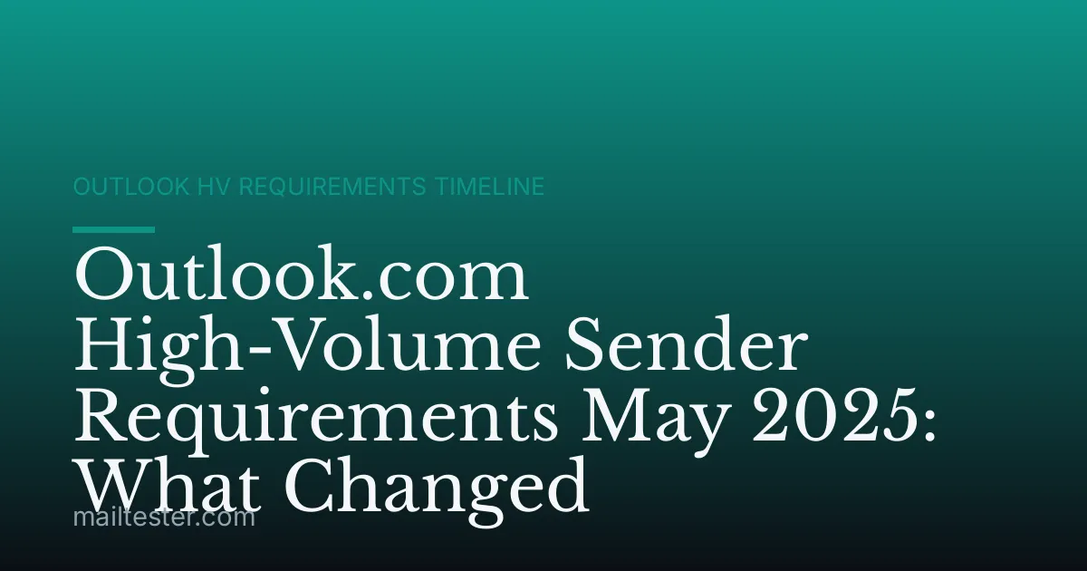 Outlook.com High-Volume Sender Requirements May 2025: What Changed