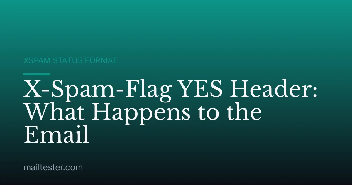 X-Spam-Flag YES Header: What Happens to the Email