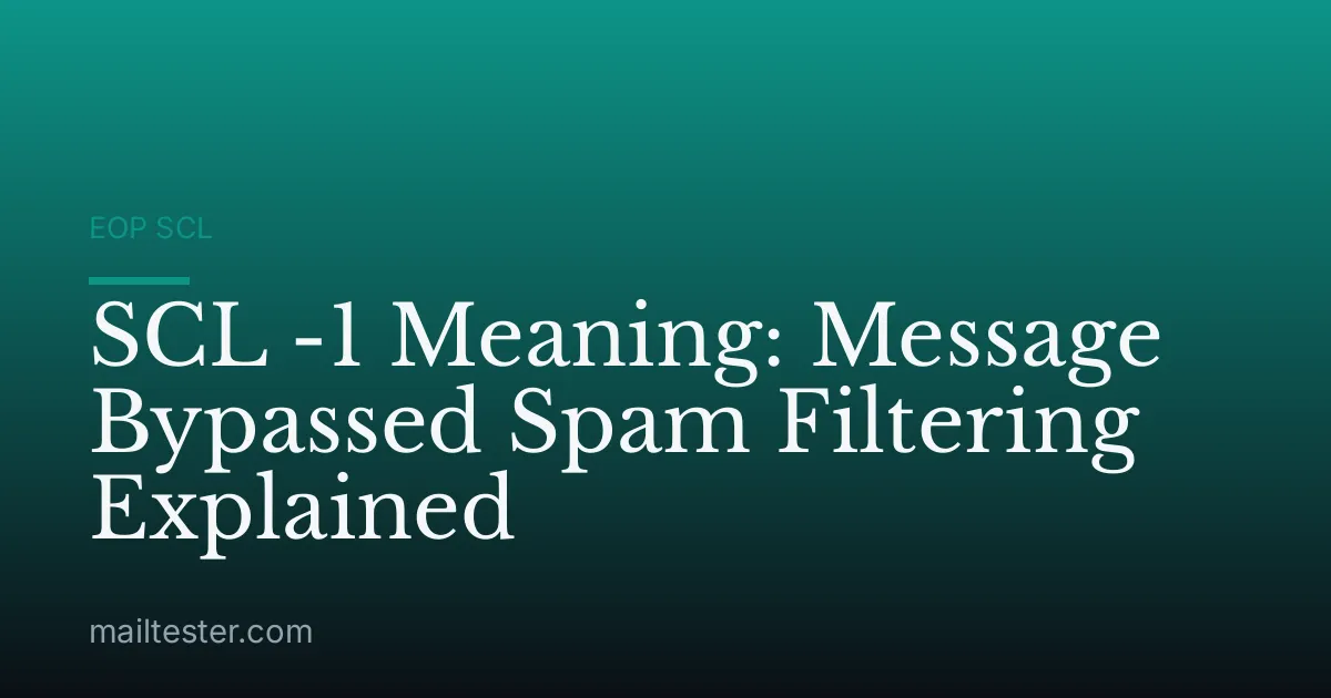SCL -1 Meaning: Message Bypassed Spam Filtering Explained