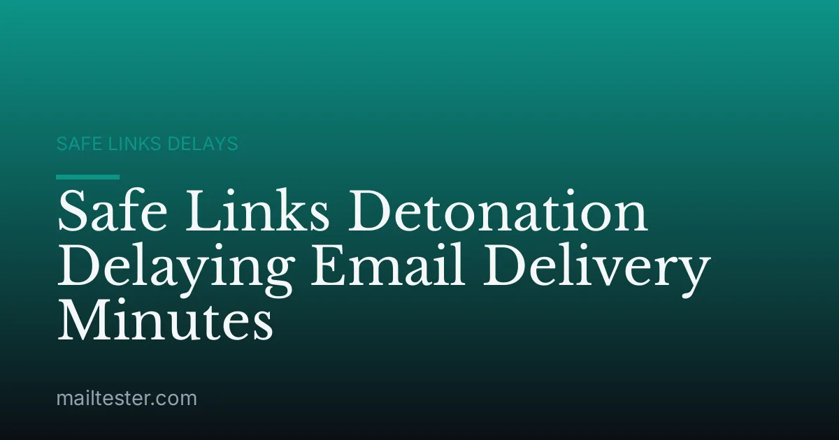 Safe Links Detonation Delaying Email Delivery Minutes