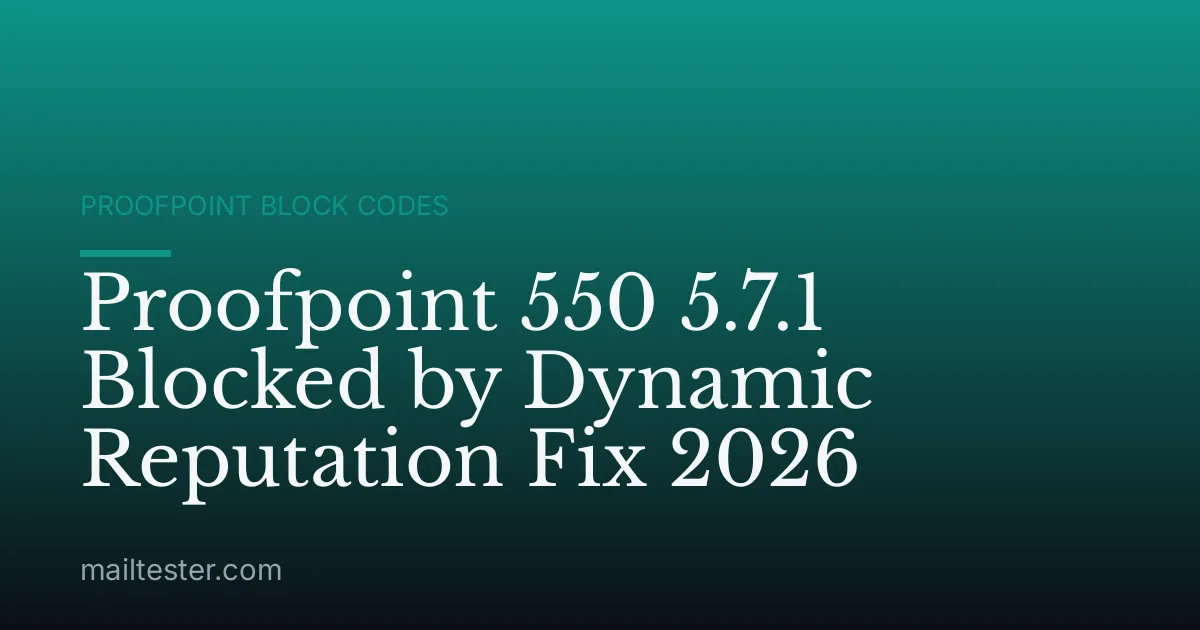 Proofpoint 550 5.7.1 Blocked by Dynamic Reputation Fix 2026