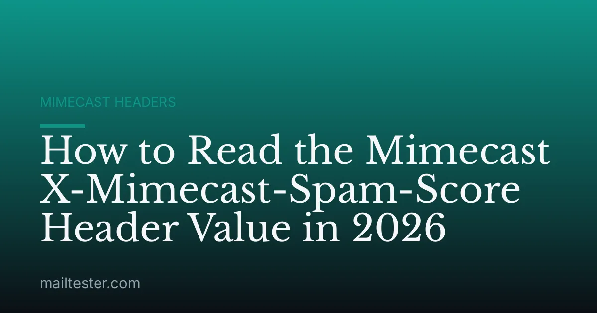 How to Read the Mimecast X-Mimecast-Spam-Score Header Value in 2026