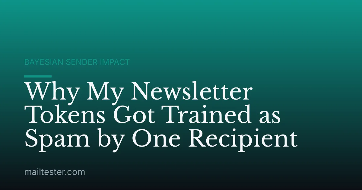 Why My Newsletter Tokens Got Trained as Spam by One Recipient