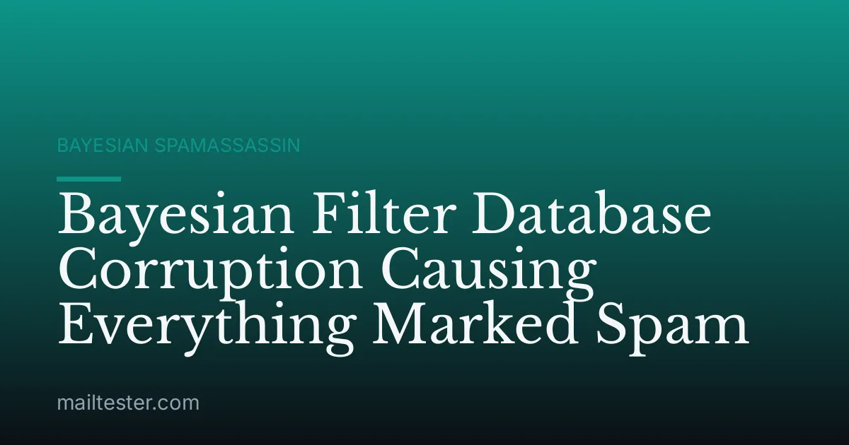 Bayesian Filter Database Corruption Causing Everything Marked Spam