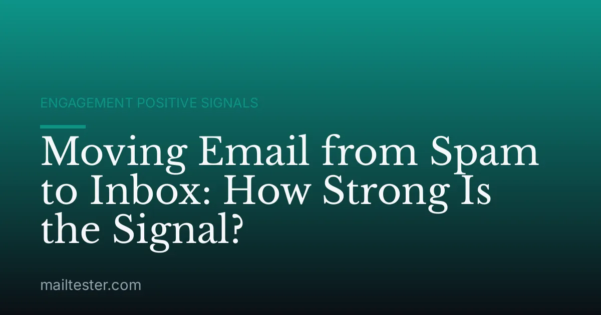 Moving Email from Spam to Inbox: How Strong Is the Signal?