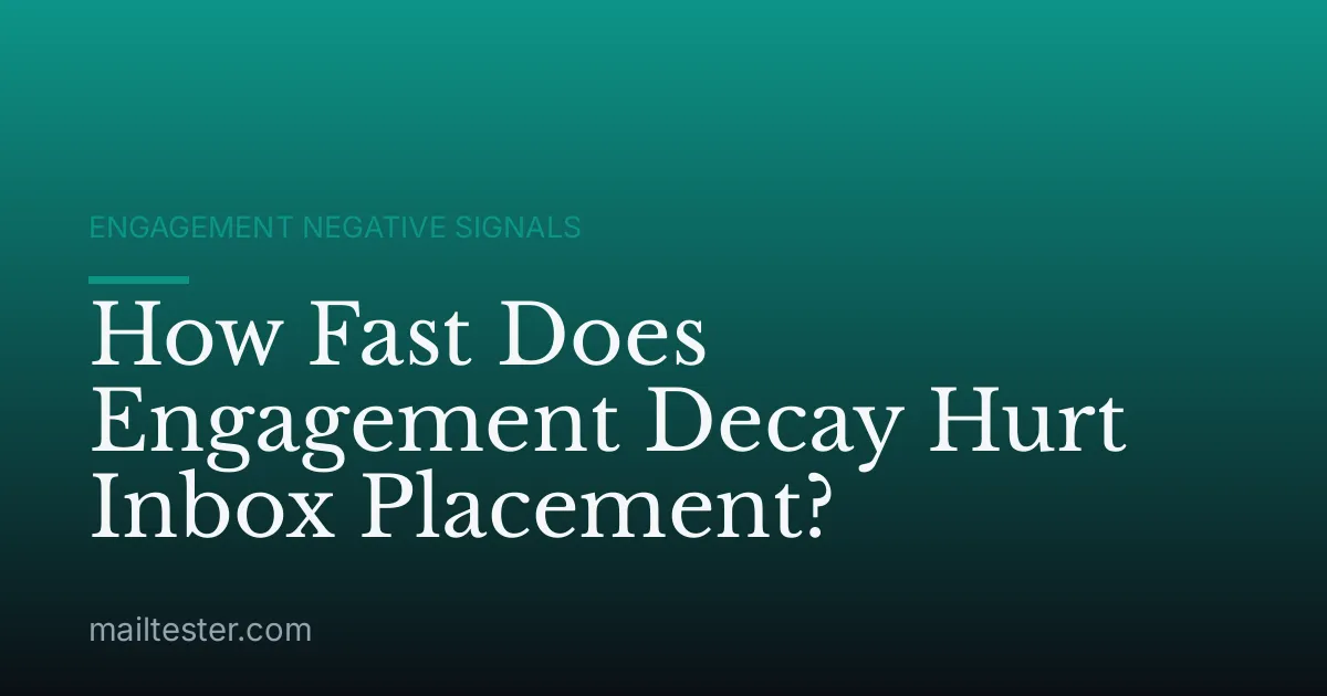 How Fast Does Engagement Decay Hurt Inbox Placement?