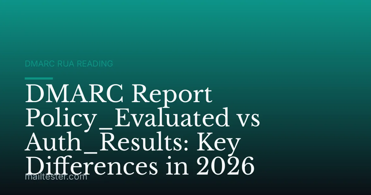 DMARC Report Policy_Evaluated vs Auth_Results: Key Differences in 2026