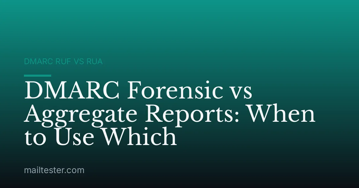 DMARC Forensic vs Aggregate Reports: When to Use Which