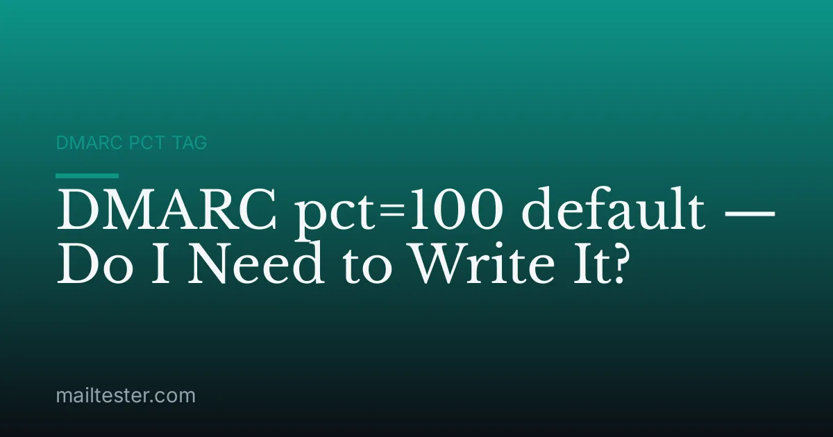 DMARC pct=100 default — Do I Need to Write It?