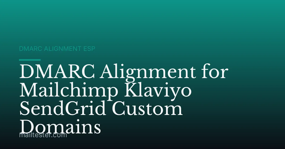 DMARC Alignment for Mailchimp Klaviyo SendGrid Custom Domains