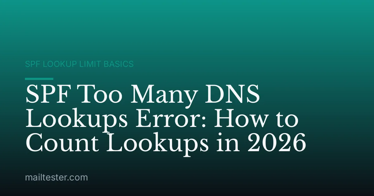 SPF Too Many DNS Lookups Error: How to Count Lookups in 2026