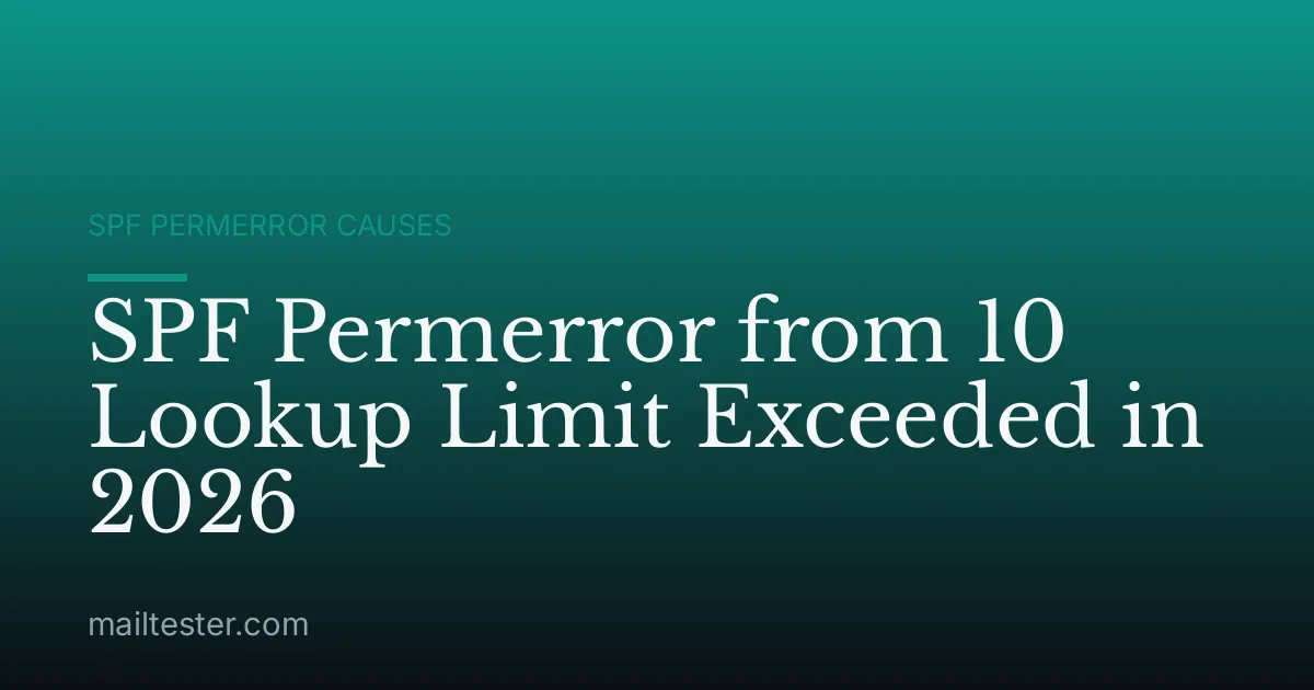 SPF Permerror from 10 Lookup Limit Exceeded in 2026