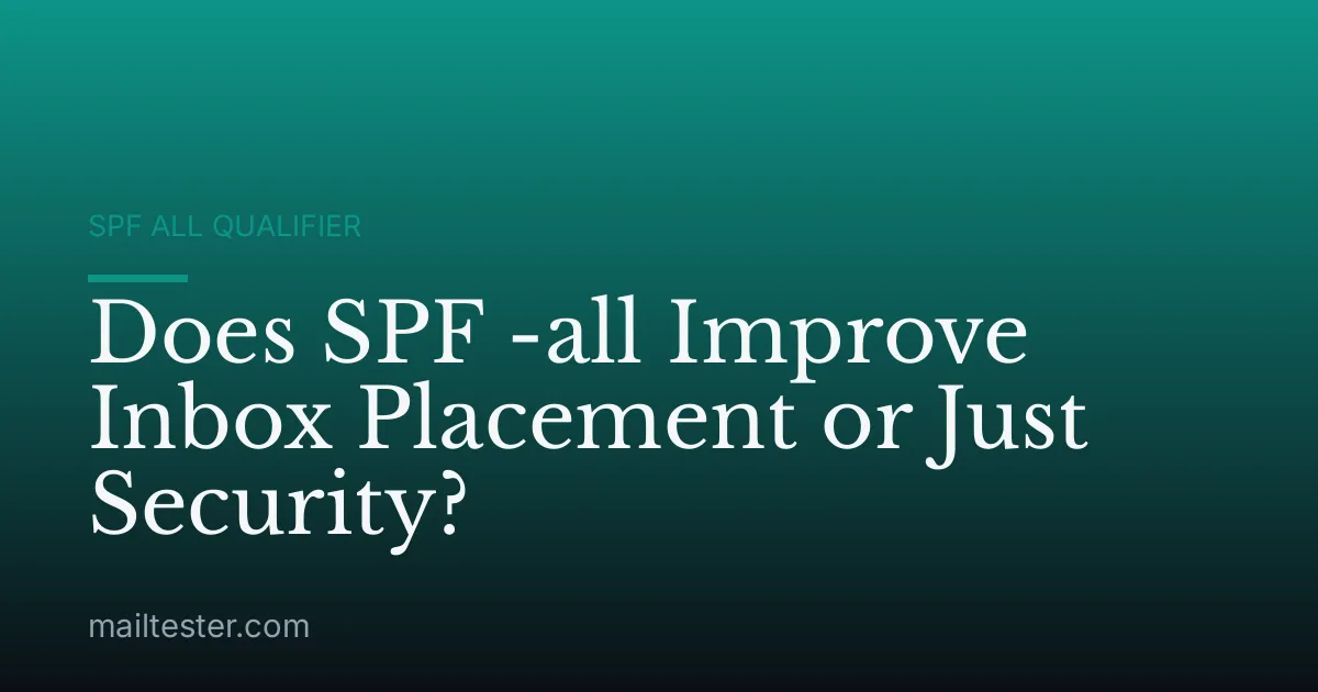 Does SPF -all Improve Inbox Placement or Just Security?