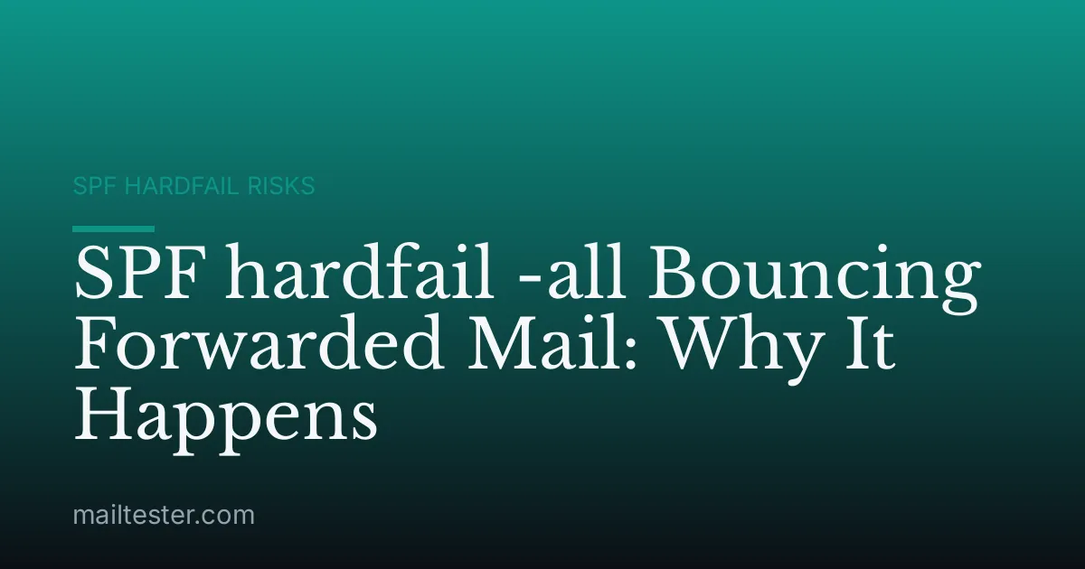 SPF hardfail -all Bouncing Forwarded Mail: Why It Happens