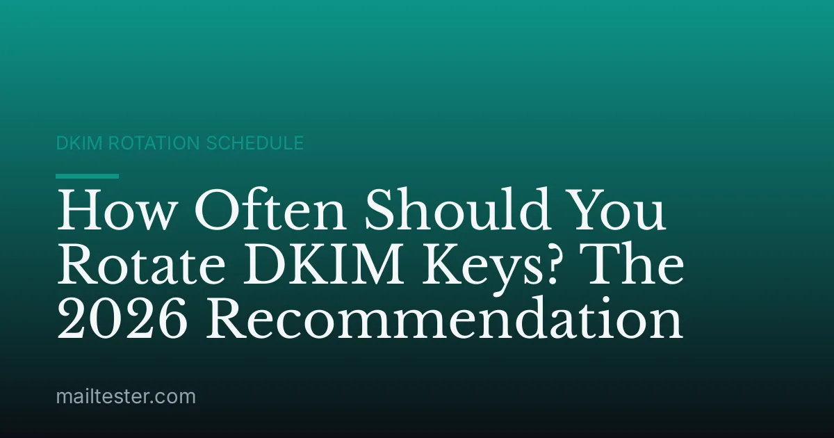 How Often Should You Rotate DKIM Keys? The 2026 Recommendation