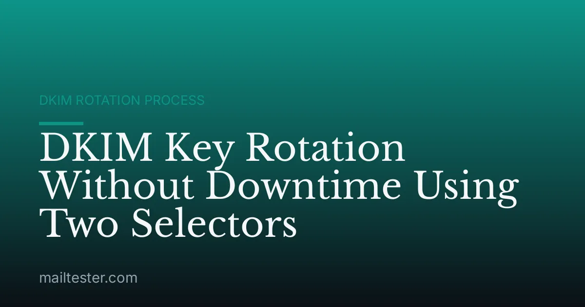 DKIM Key Rotation Without Downtime Using Two Selectors
