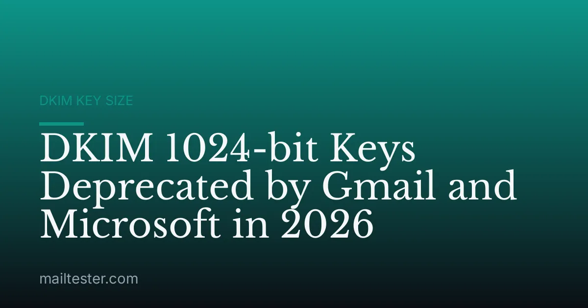 DKIM 1024-bit Keys Deprecated by Gmail and Microsoft in 2026