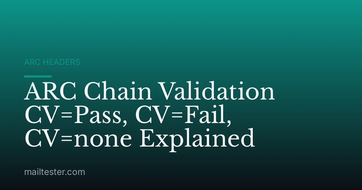 ARC Chain Validation CV=Pass, CV=Fail, CV=none Explained