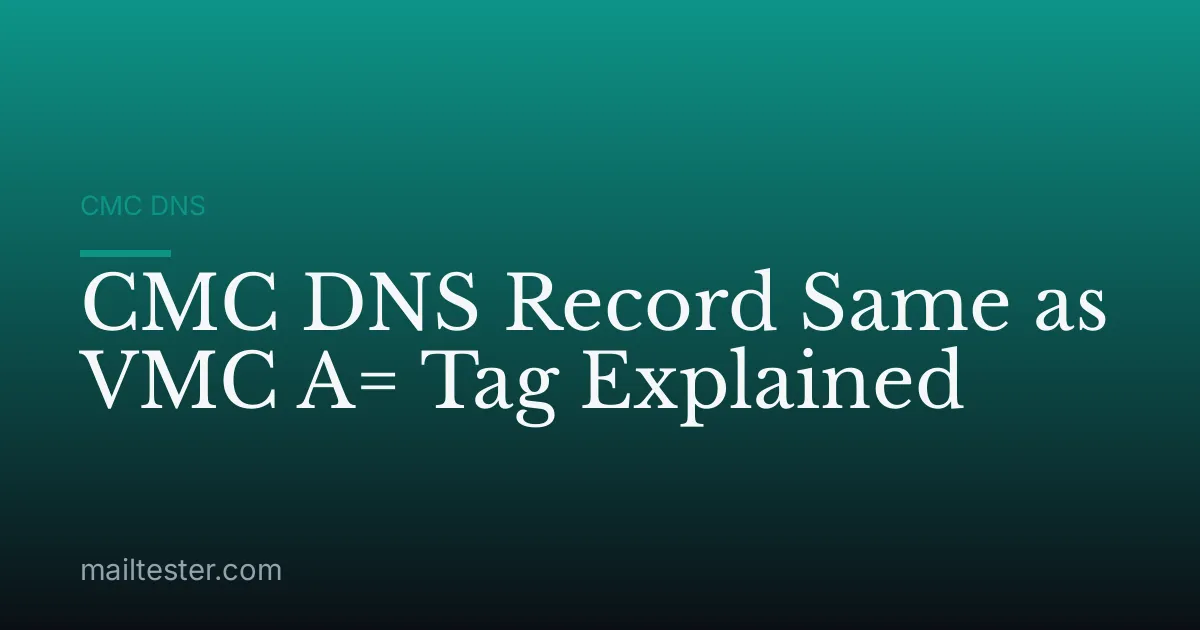 CMC DNS Record Same as VMC A= Tag Explained