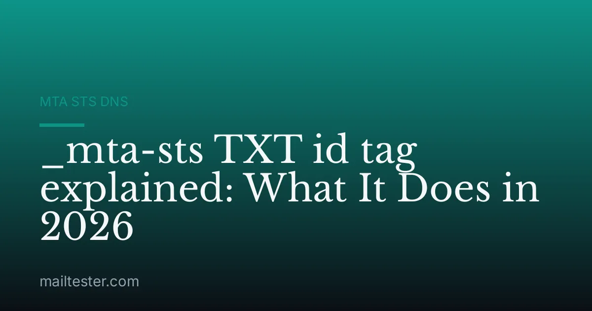 _mta-sts TXT id tag explained: What It Does in 2026