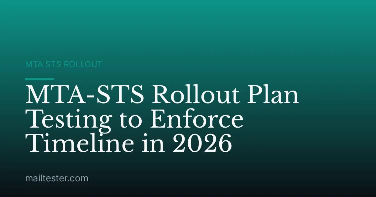 MTA-STS Rollout Plan Testing to Enforce Timeline in 2026