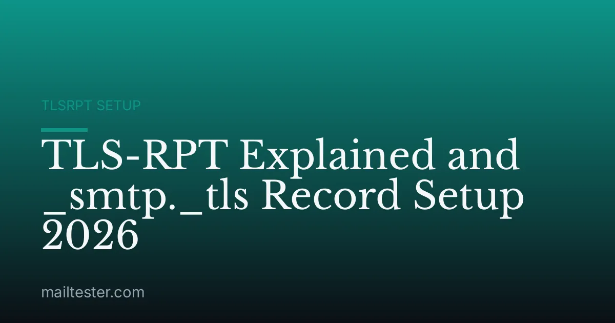 TLS-RPT Explained and _smtp._tls Record Setup 2026