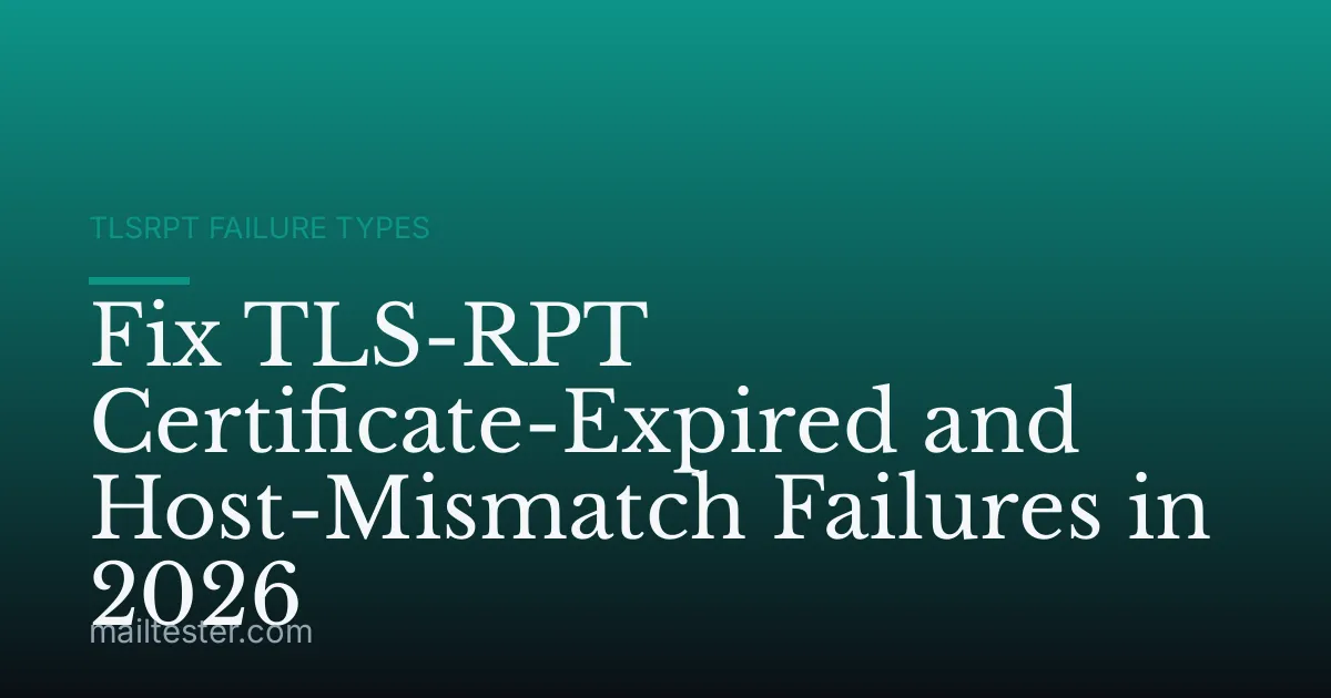 Fix TLS-RPT Certificate-Expired and Host-Mismatch Failures in 2026