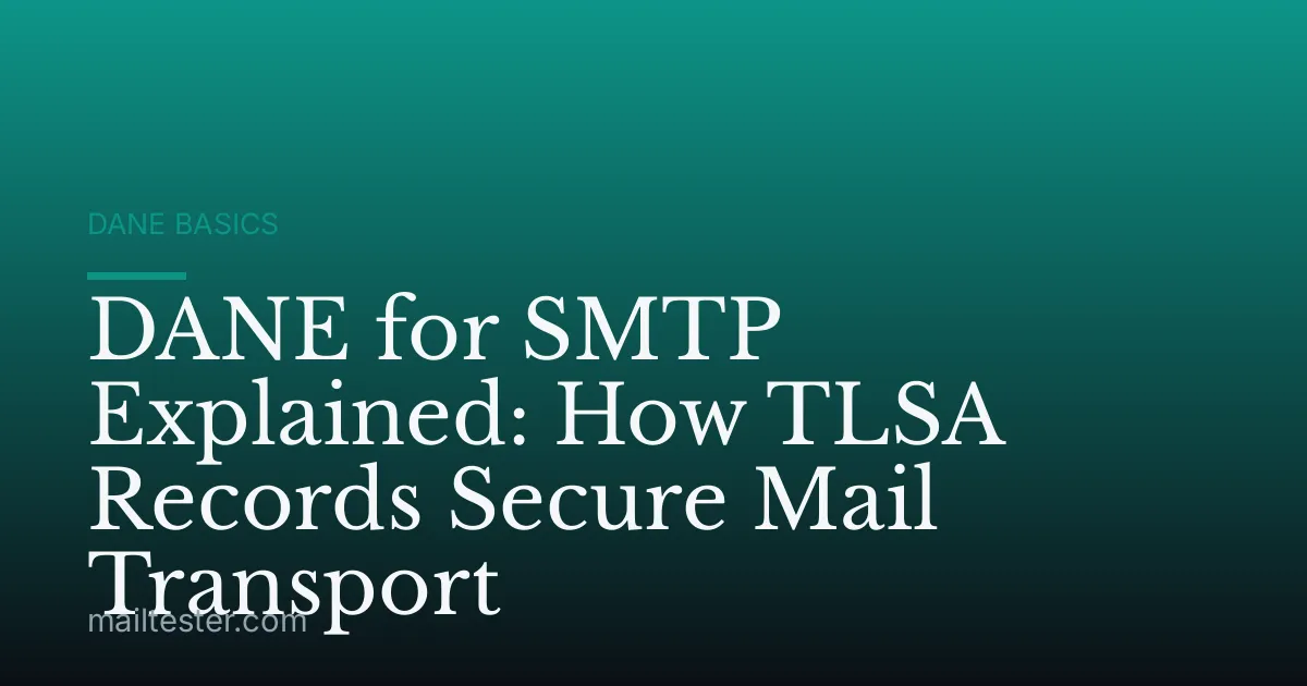 DANE for SMTP Explained: How TLSA Records Secure Mail Transport