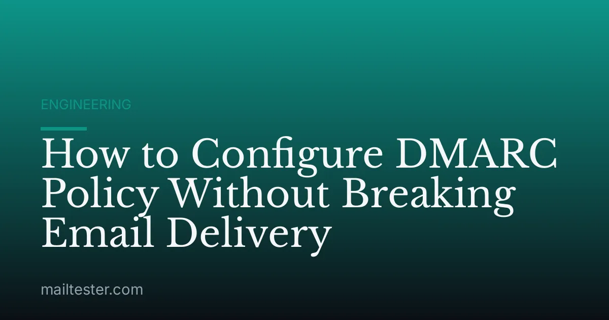 How to Configure DMARC Policy Without Breaking Email Delivery