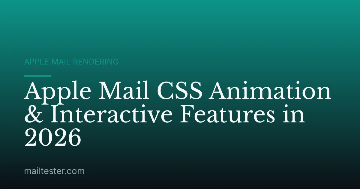 Apple Mail CSS Animation & Interactive Features in 2026
