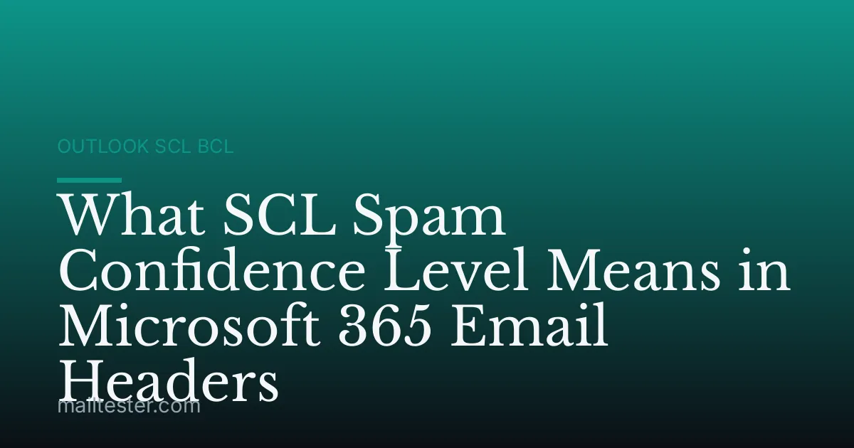 What SCL Spam Confidence Level Means in Microsoft 365 Email Headers