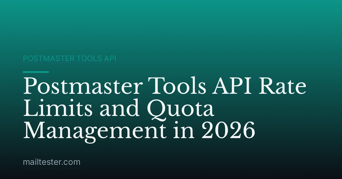 Postmaster Tools API Rate Limits and Quota Management in 2026