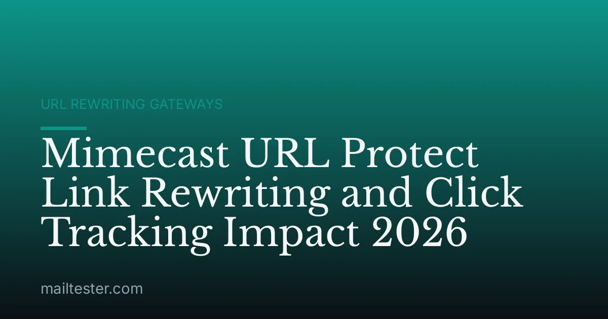 Mimecast URL Protect Link Rewriting and Click Tracking Impact 2026