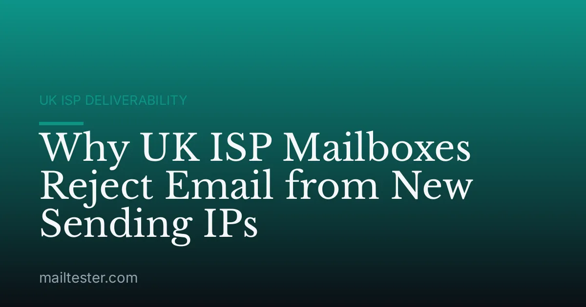 Why UK ISP Mailboxes Reject Email from New Sending IPs