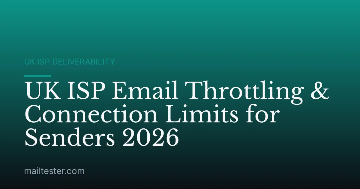UK ISP Email Throttling & Connection Limits for Senders 2026
