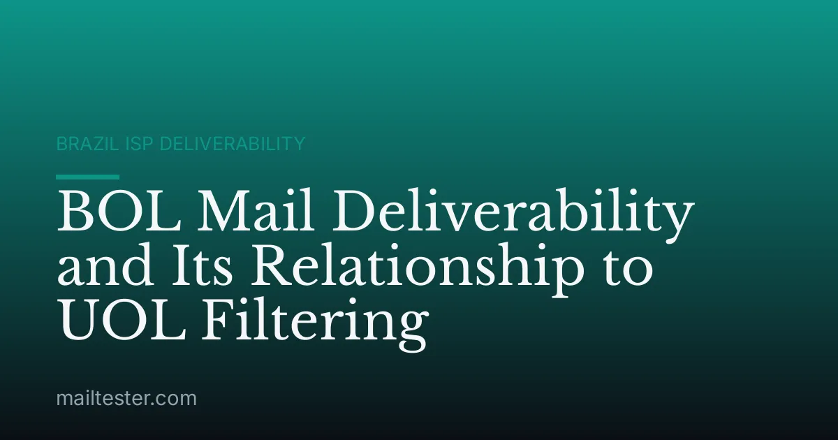 BOL Mail Deliverability and Its Relationship to UOL Filtering