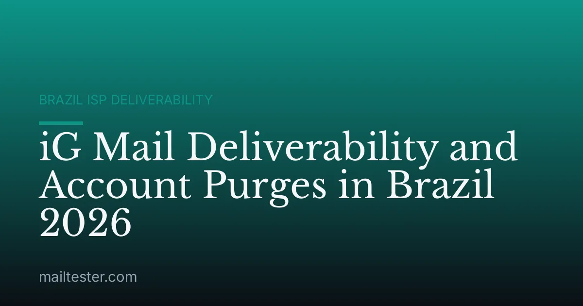 iG Mail Deliverability and Account Purges in Brazil 2026