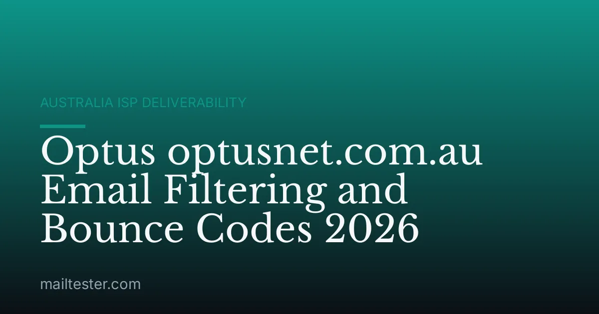 Optus optusnet.com.au Email Filtering and Bounce Codes 2026