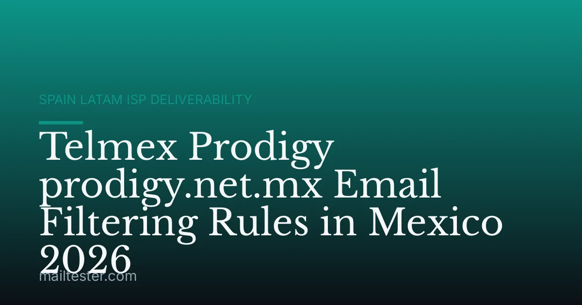 Telmex Prodigy prodigy.net.mx Email Filtering Rules in Mexico 2026