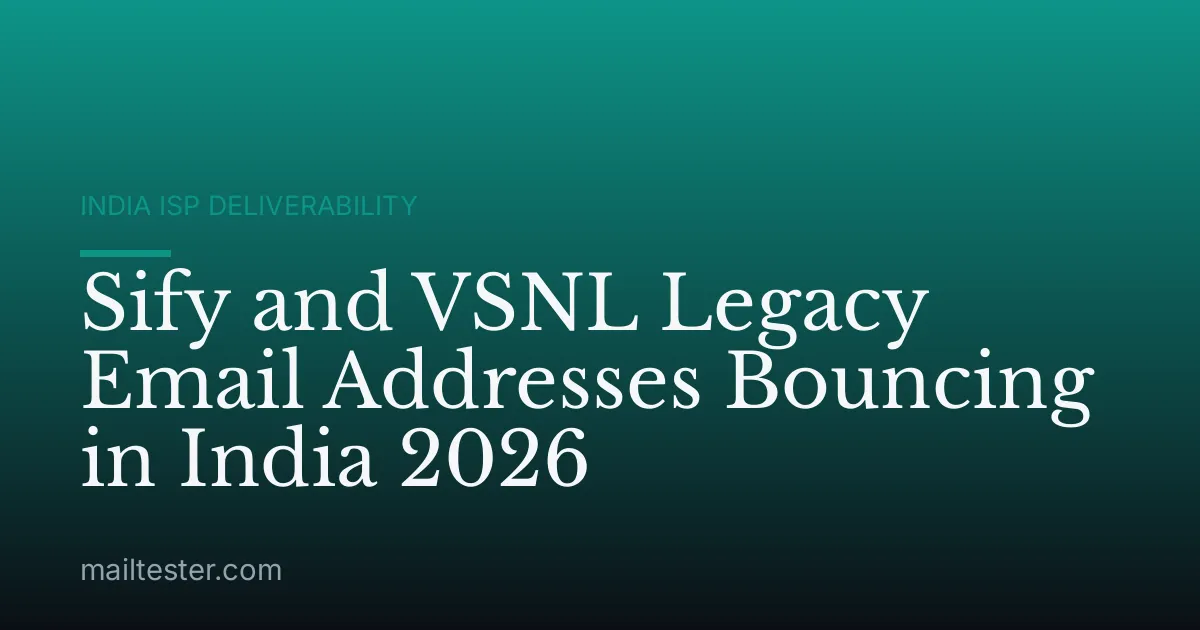 Sify and VSNL Legacy Email Addresses Bouncing in India 2026