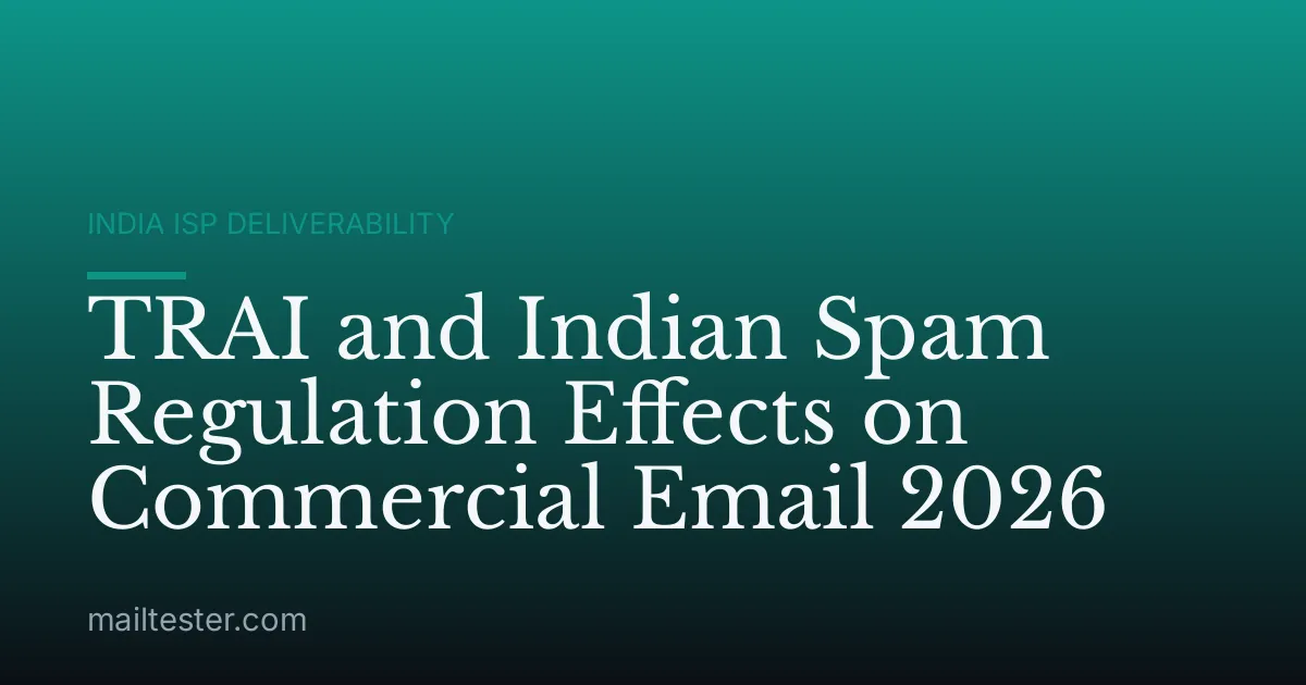 TRAI and Indian Spam Regulation Effects on Commercial Email 2026