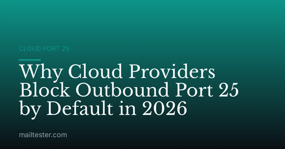 Why Cloud Providers Block Outbound Port 25 by Default in 2026