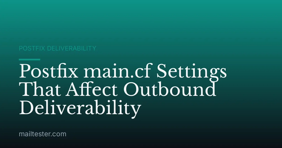 Postfix main.cf Settings That Affect Outbound Deliverability