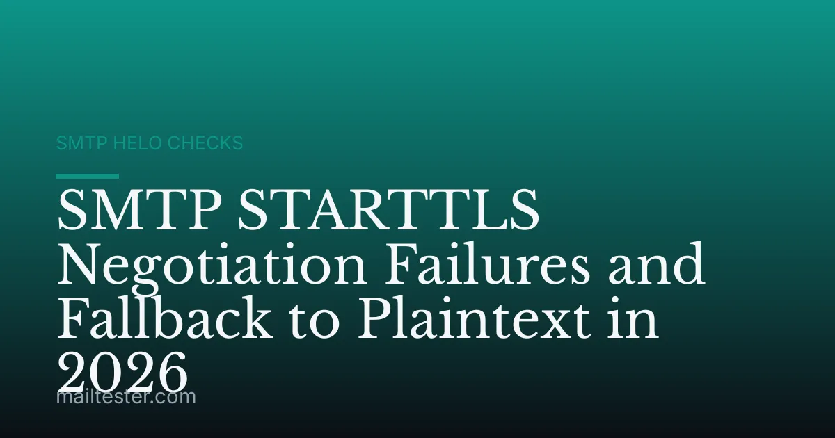 SMTP STARTTLS Negotiation Failures and Fallback to Plaintext in 2026