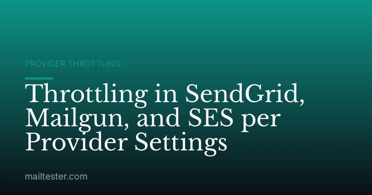 Throttling in SendGrid, Mailgun, and SES per Provider Settings