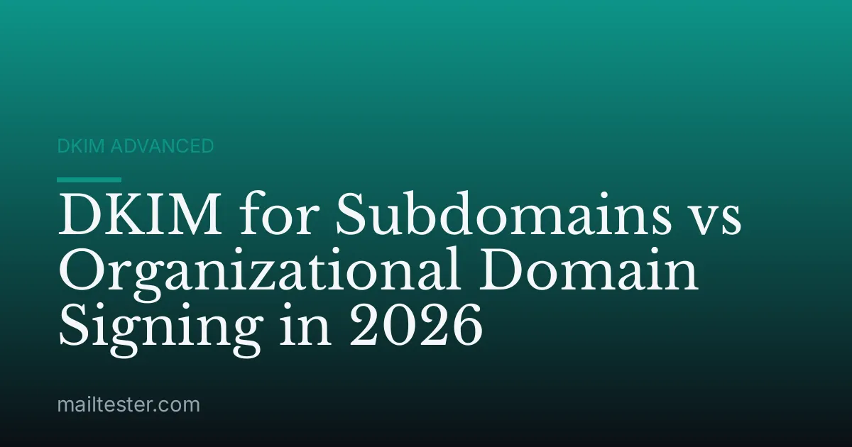 DKIM for Subdomains vs Organizational Domain Signing in 2026
